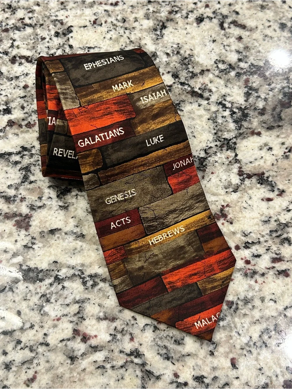 Larson Firm Foundation Men’s Scripture Men's Tie Silk Bible Books Christian 56”